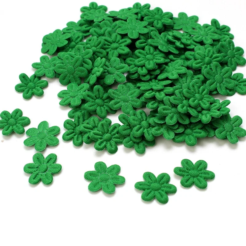 Artificial Flower 100pcs Five-petal Wedding Flower Embossing DIY Sewing Craft Children's Hair Accessories Jewelry Cloth Stickers Festival Decor