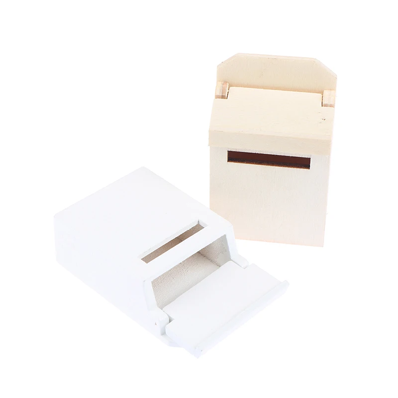 

1Pc Dollhouse Wooden Mailbox With Decal 1/12 Scale Dollhouse Miniature for Fairy Garden Door Decor Kids Furniture Toys