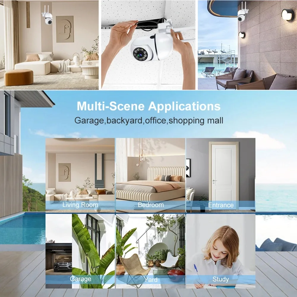 5G IP Wifi Camera 1620P Smart Home Outdoor Security Cam AI Human Detect Auto Tracking Night Vision Wireless Baby Monitor Camera 6