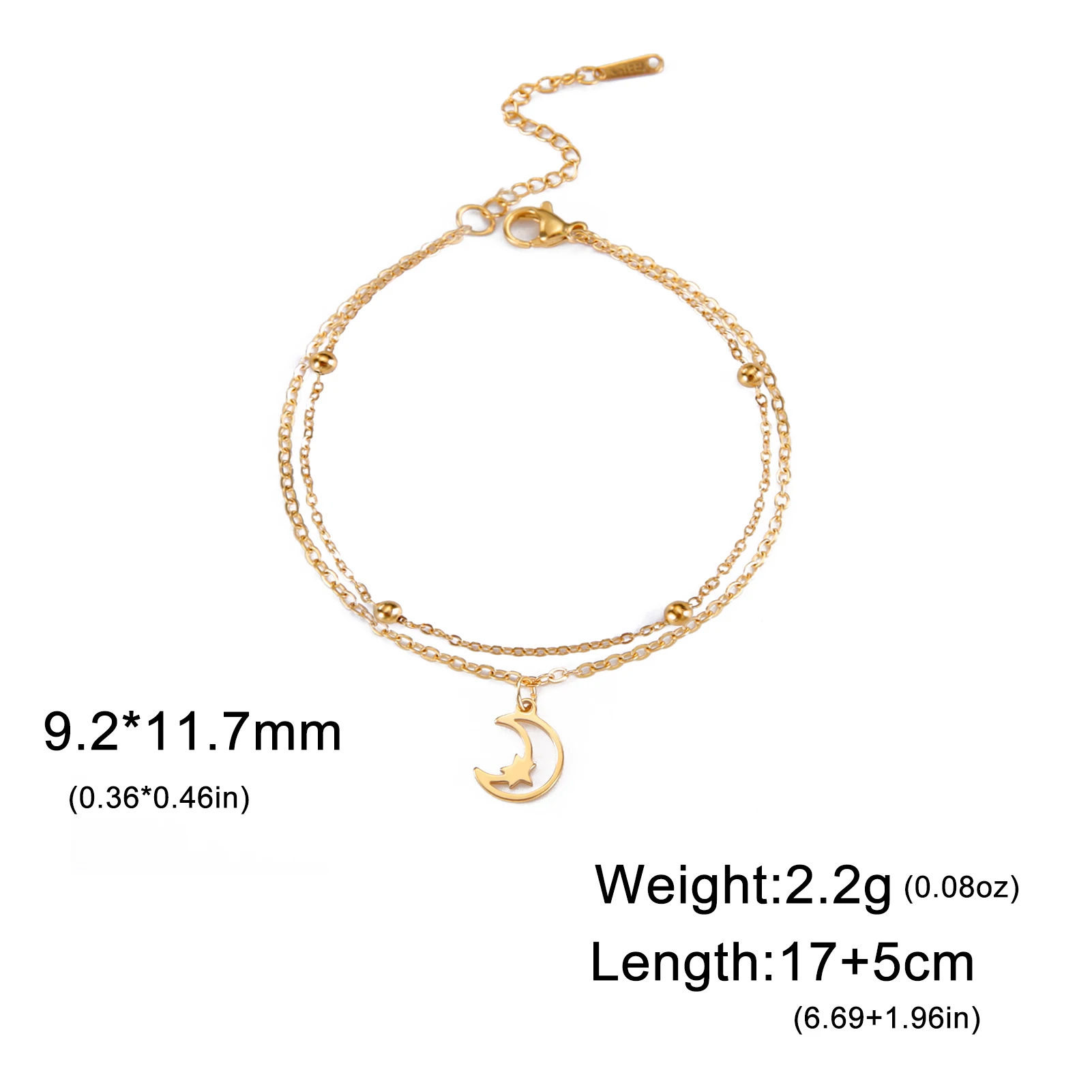 Skyrim-Inspired Sun and Moon Charm Double-Layer Bracelet – Stainless Steel Jewelry Gift