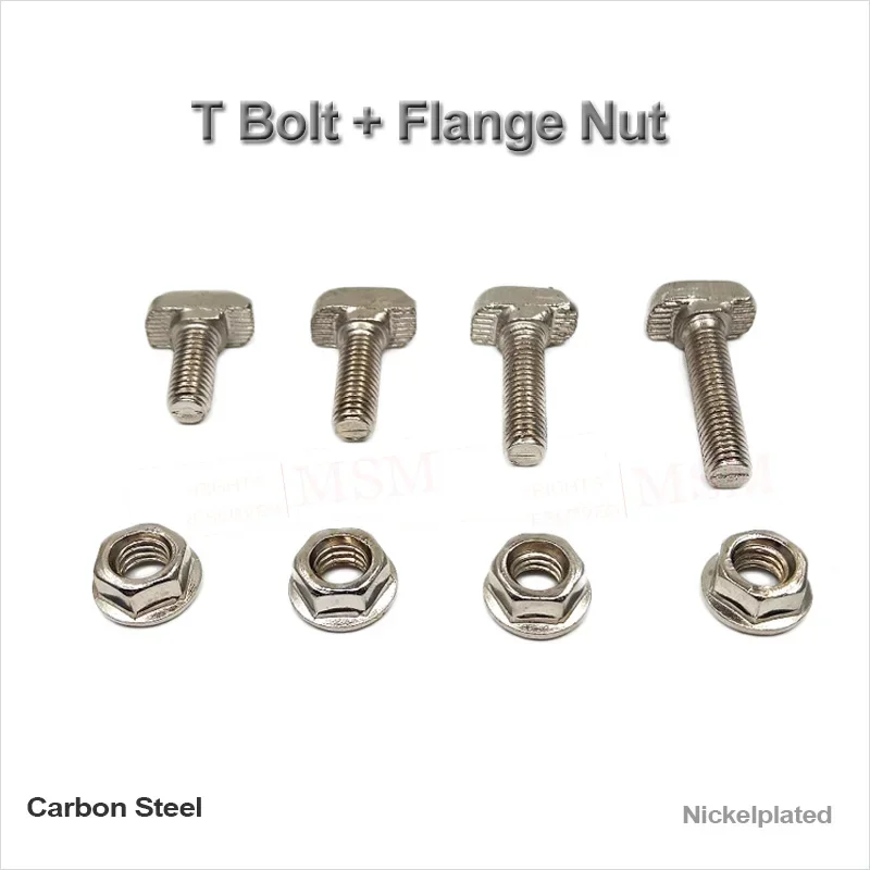 

10 Sets /lot T Bolt With Nut Aluminum Connector T Hammer Head Screws for 20/30/40/45 Aluminum Profiles T Slot Usage