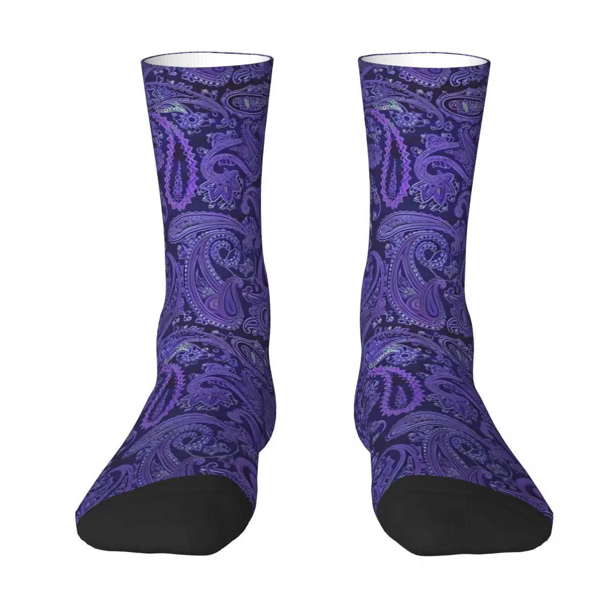 

Purple Paisley Sock Socks Men Women Polyester Stockings Customizable Funny