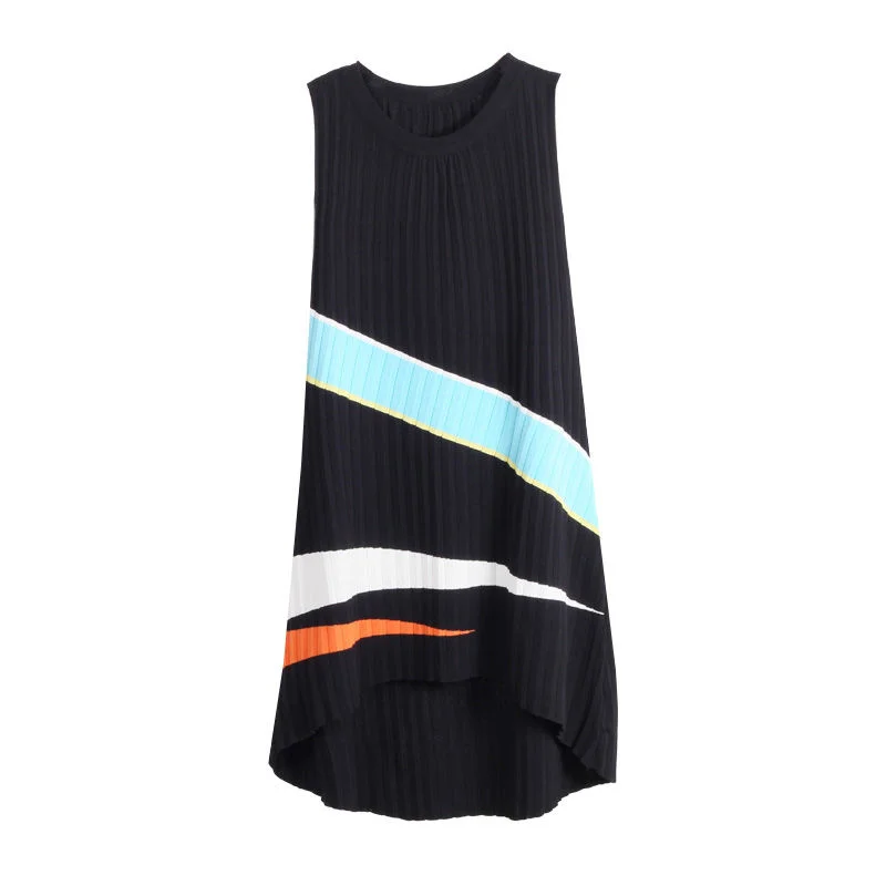 

Suspender Skirt Sleeveless Star Korean Style Silk Large Knitted Bottomed Midi Shows Thin Temperament Dress Elegant Streetwear