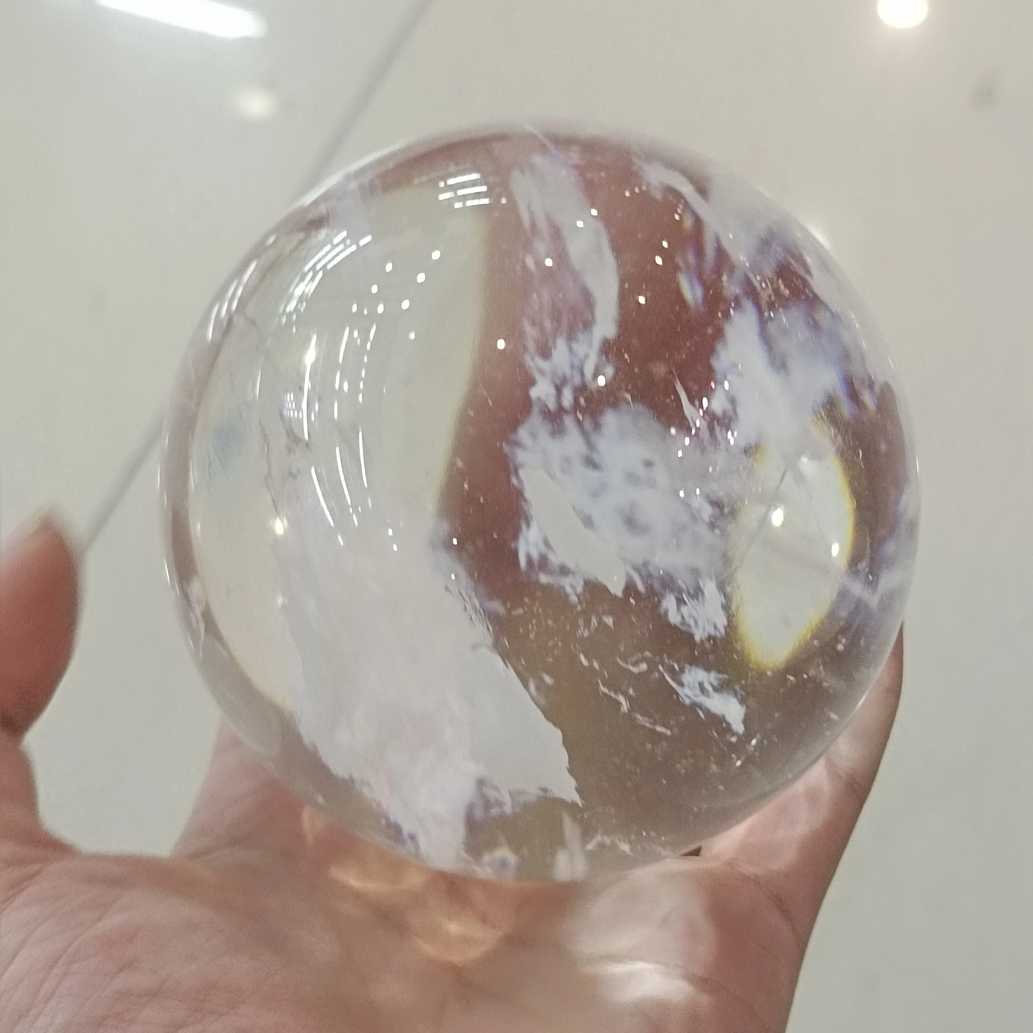 

1pc Natural Crystal Ball Smelting Stone Energy Sphere Home Decoration Cutting Floc Polished Ornament