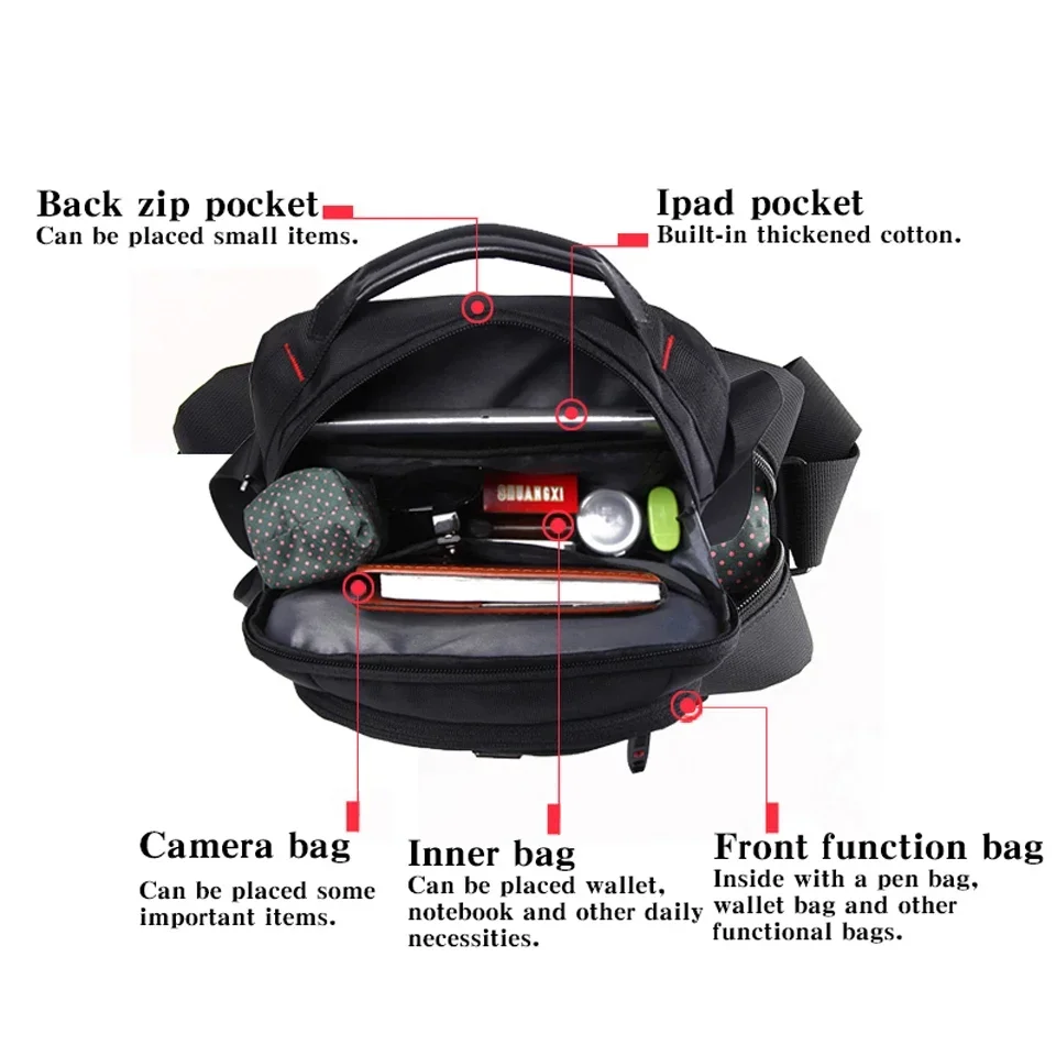Waterproof Oxford Mens Messenger Bag Business Casual Briefcase