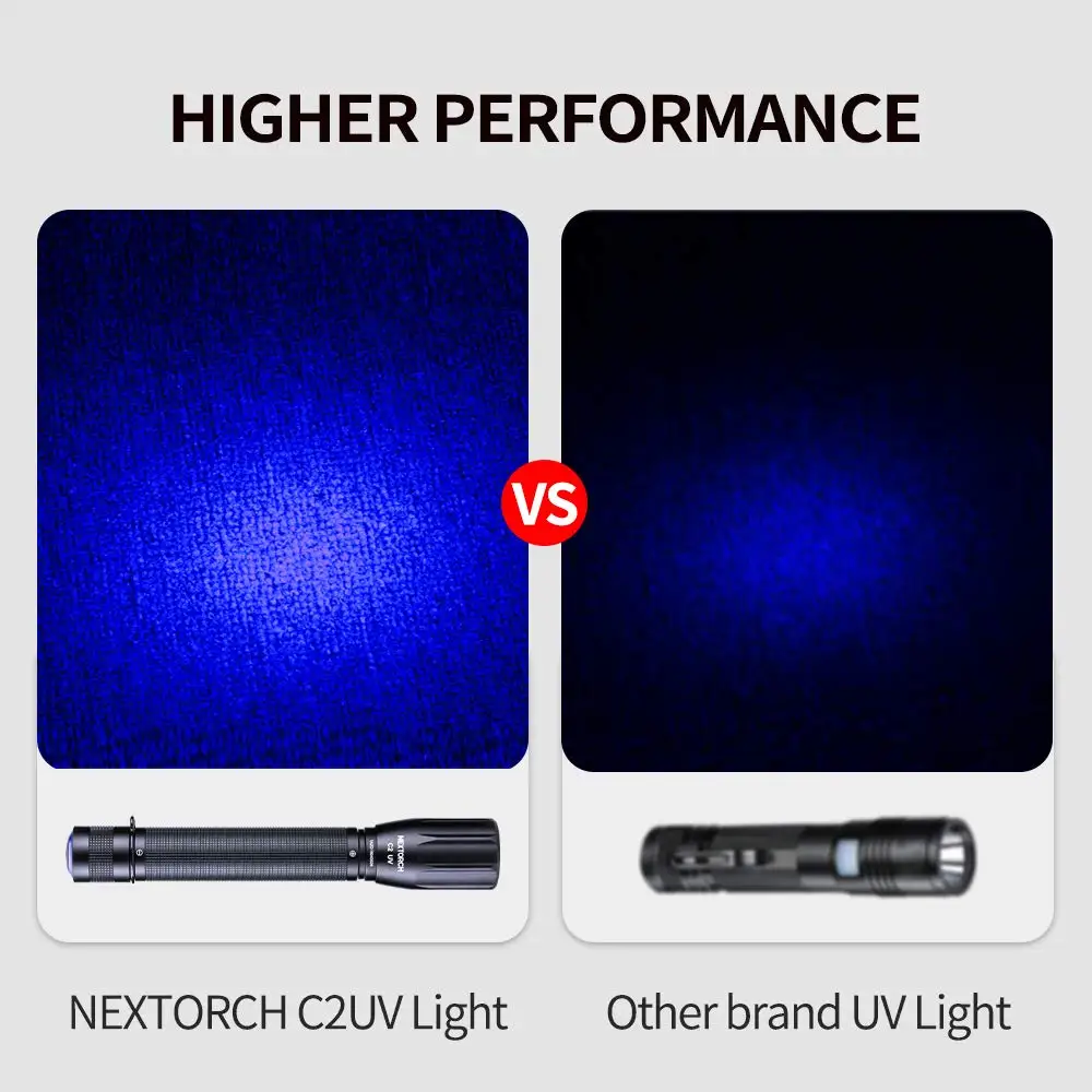 Nextorch C1/C2 UV LED 손전등, 전문 edc, 보기 얼룩, 전갈, 문서, 통화, 고고학, 인증, C1, C2, 405nm