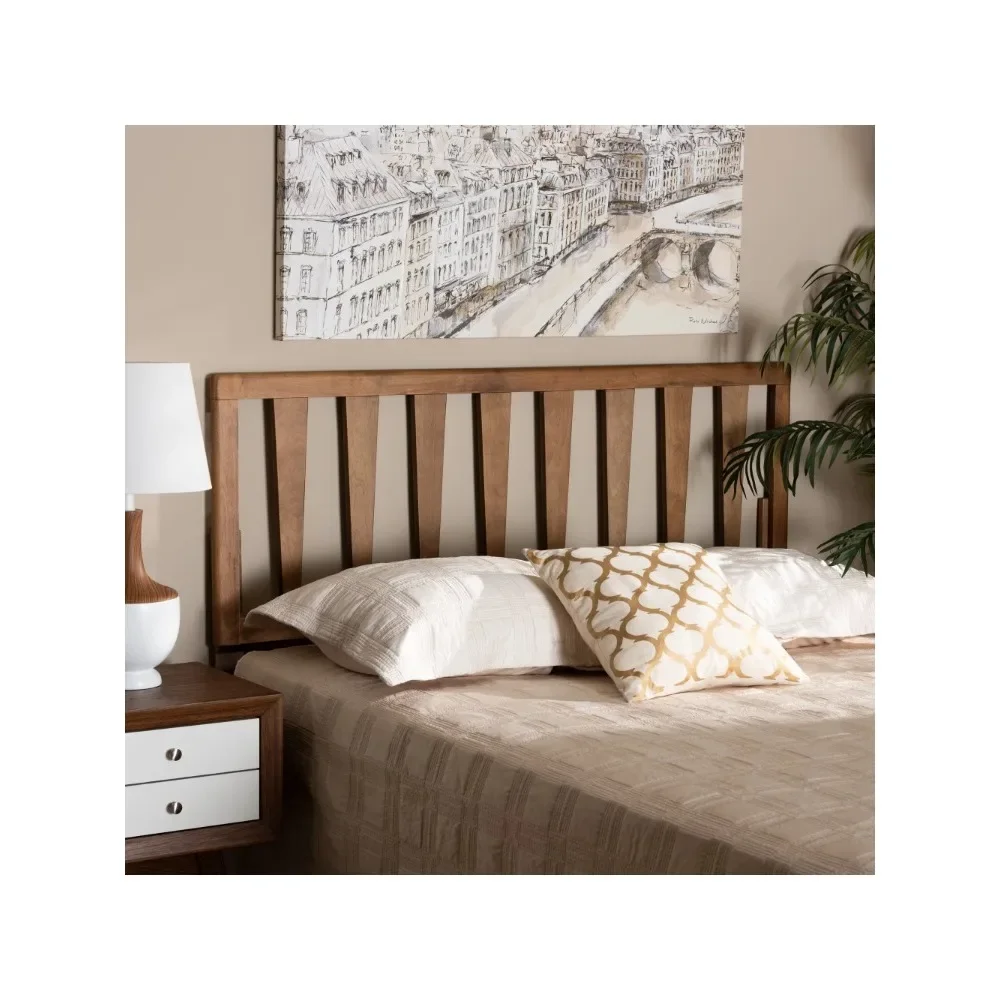 

Ash Walnut Queen Bed Headboard 150 Full Contemporary/Modern Slat Back Support Engineered Wood Headboard Headboards Bedroom Beds