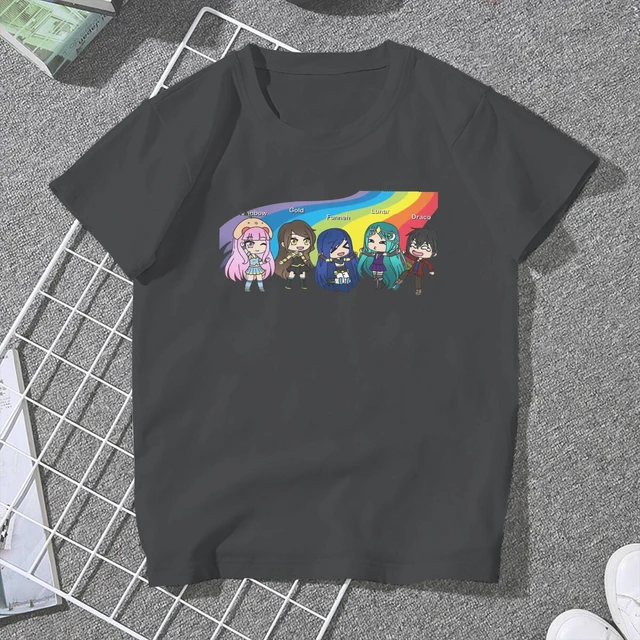 Camiseta infantil Gacha Life Anime 3D estampada, tops casuais com