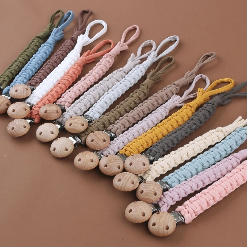 

Wood Clips Pacifier Chain Nipple Soother Holder Eco-friendly Material