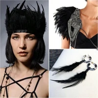 Plumes de coq noires 10-15cm, Plumes artisanales naturelles en vrac pour bricolage, attrape-rêves, décoration de Costume de fête d'halloween 5