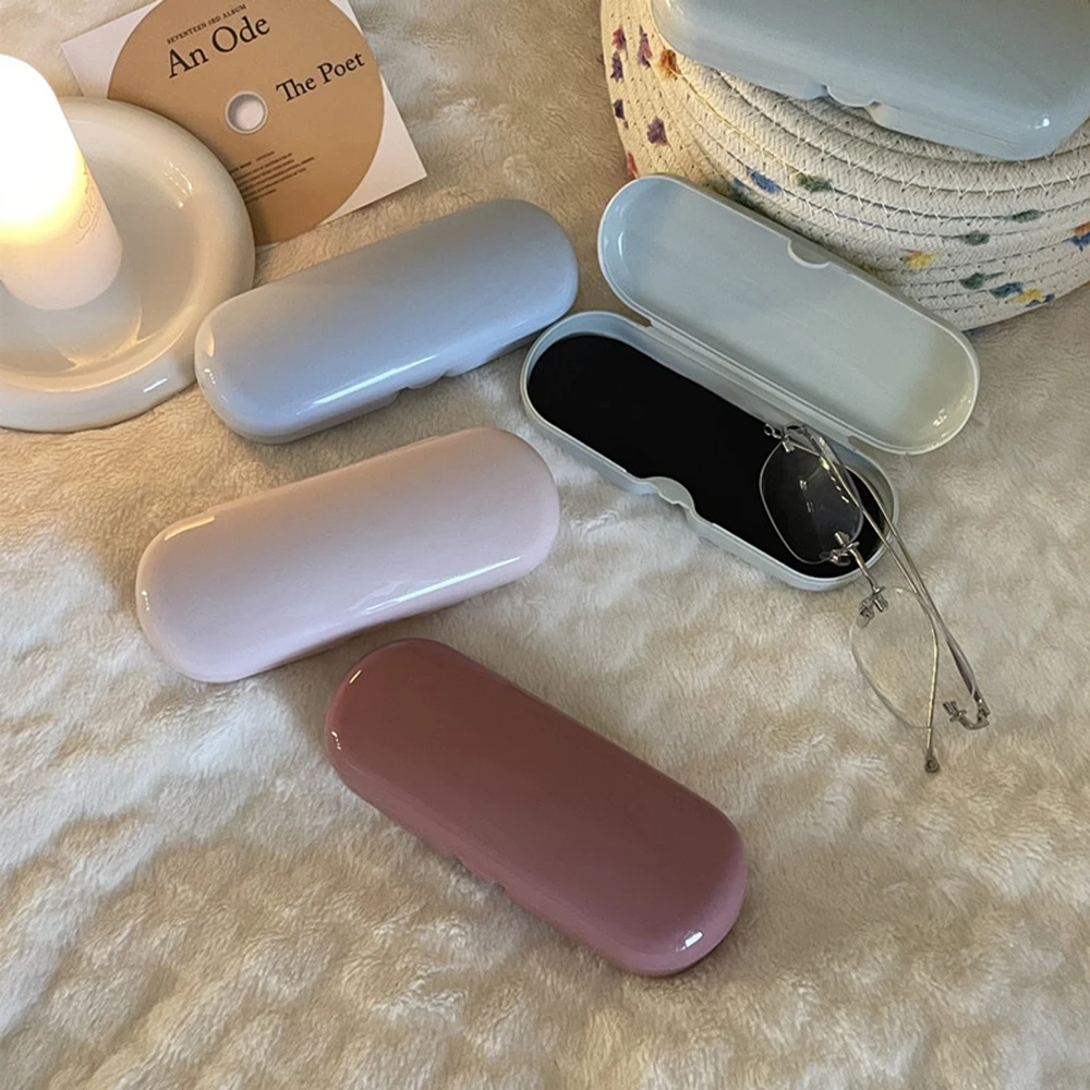 

Cream Colored Glasses Case Women Portable Cute Sunglasses Myopia Glasses Storage Box Travel Glasses Protective Organizer