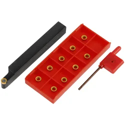 Precision Tool Holder Set with Carbide Inserts and Wrench - 10 Piece Kit (1Set)
