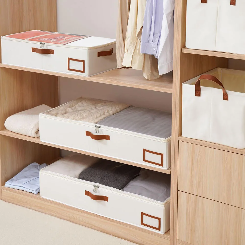 1 borsa porta abiti pieghevole di grande capacità, contenitore sotto il letto per trapunte con coperchio, organizer per armadio_voghion.com