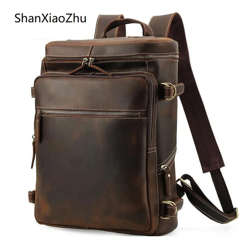 

Luxury Genuine Leather Backpack Men Designer Laptop Bagpack for Man Backpack for School Bag Travel Backpack Bag Men's Daypack