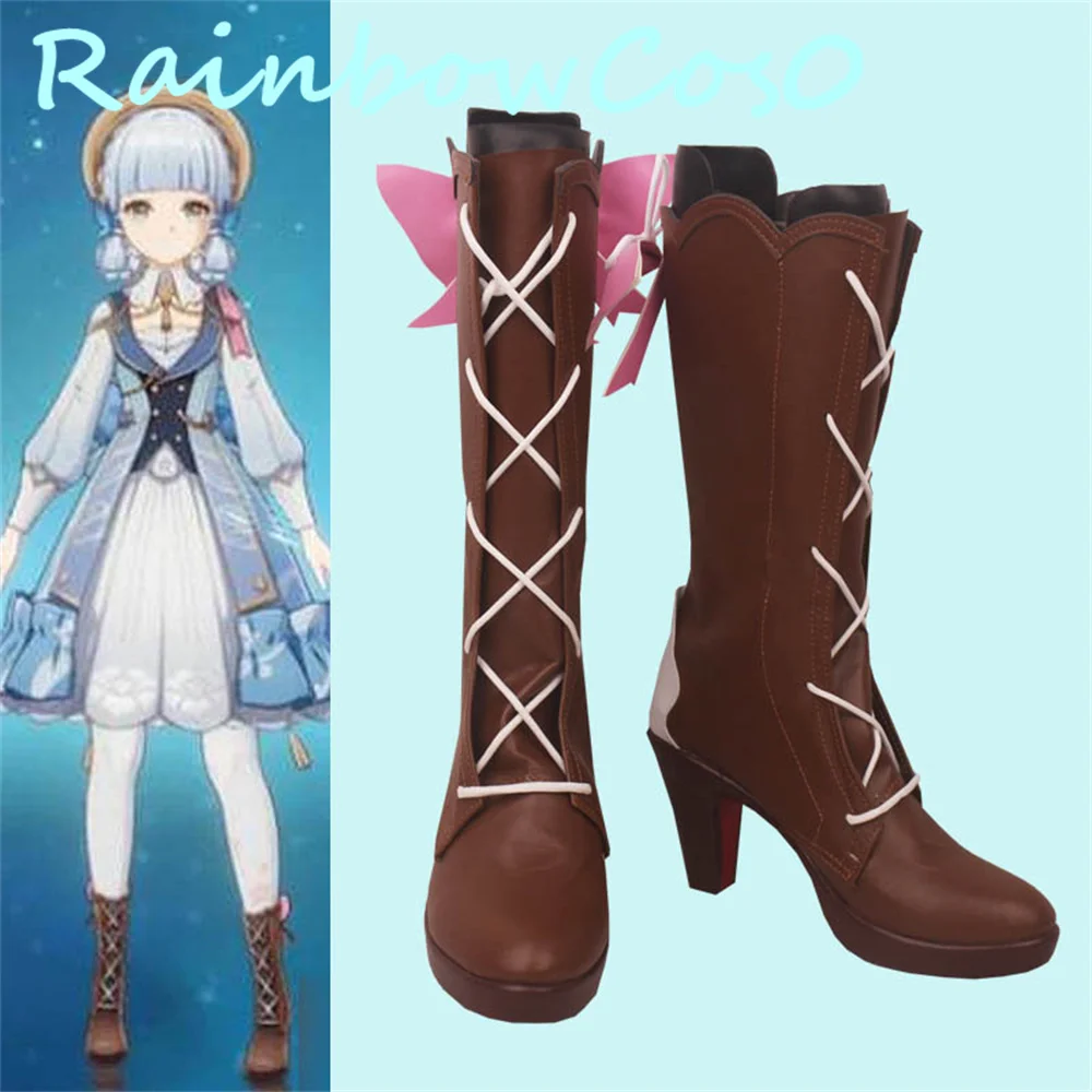 

Обувь для косплея Genshin Impact Kamisato Ayaka Сапоги аниме Хэллоуин Рождество RainbowCos0W2984