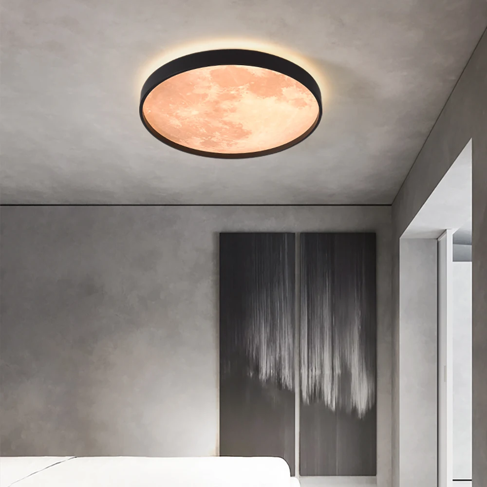 

Moon Ceiling Lamp 18/24/27/36W Radar Sensor Creative Indoor Lighting Round Ceiling Light for Living Room Bedroom Corridor