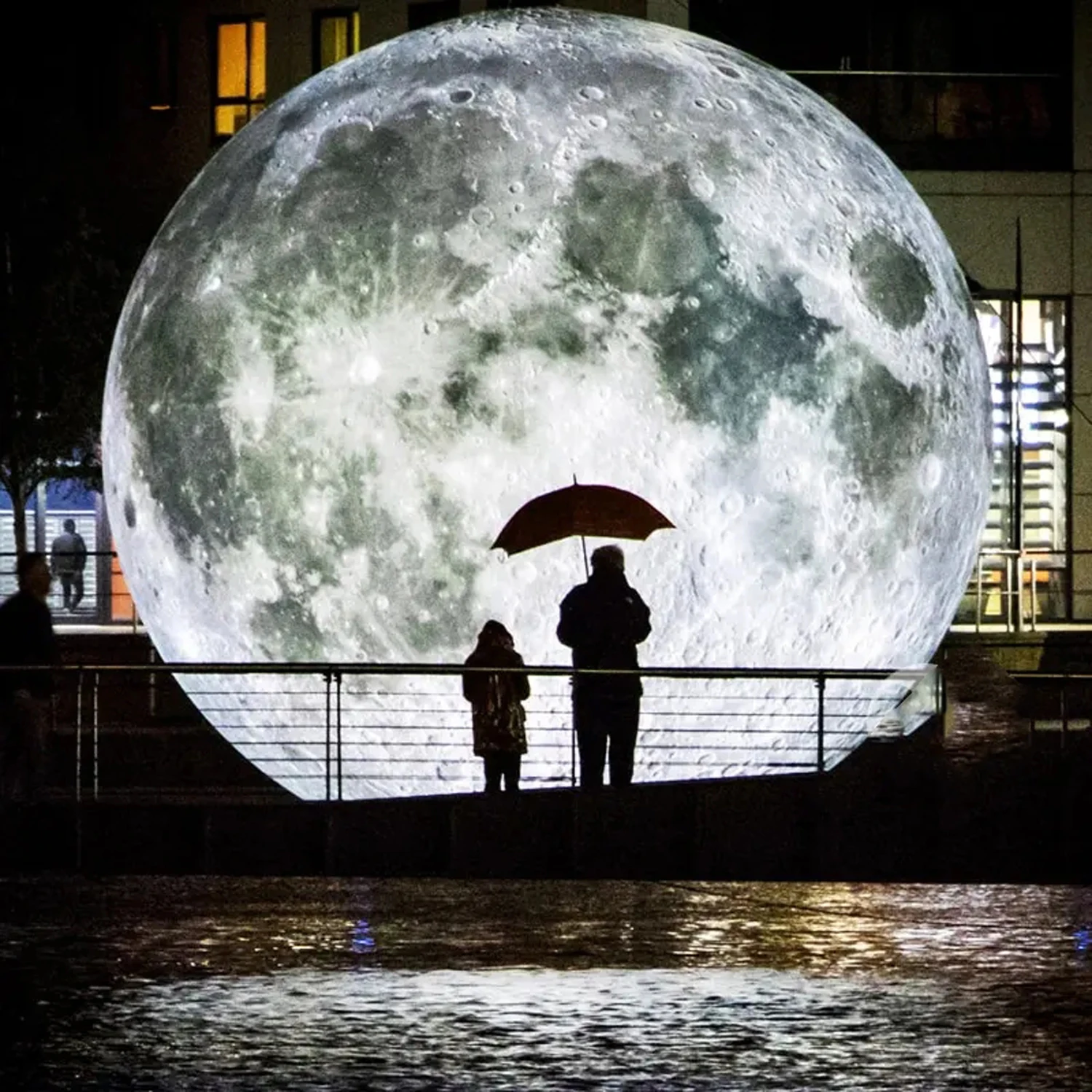 Free Shipping 3meters Helium Giant Inflatable Moon Ball With Led Lighting PVC Airtight Air Blown Planet Balloon For Party Show 2