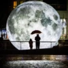 Free Shipping 3meters Helium Giant Inflatable Moon Ball With Led Lighting PVC Airtight Air Blown Planet Balloon For Party Show 2