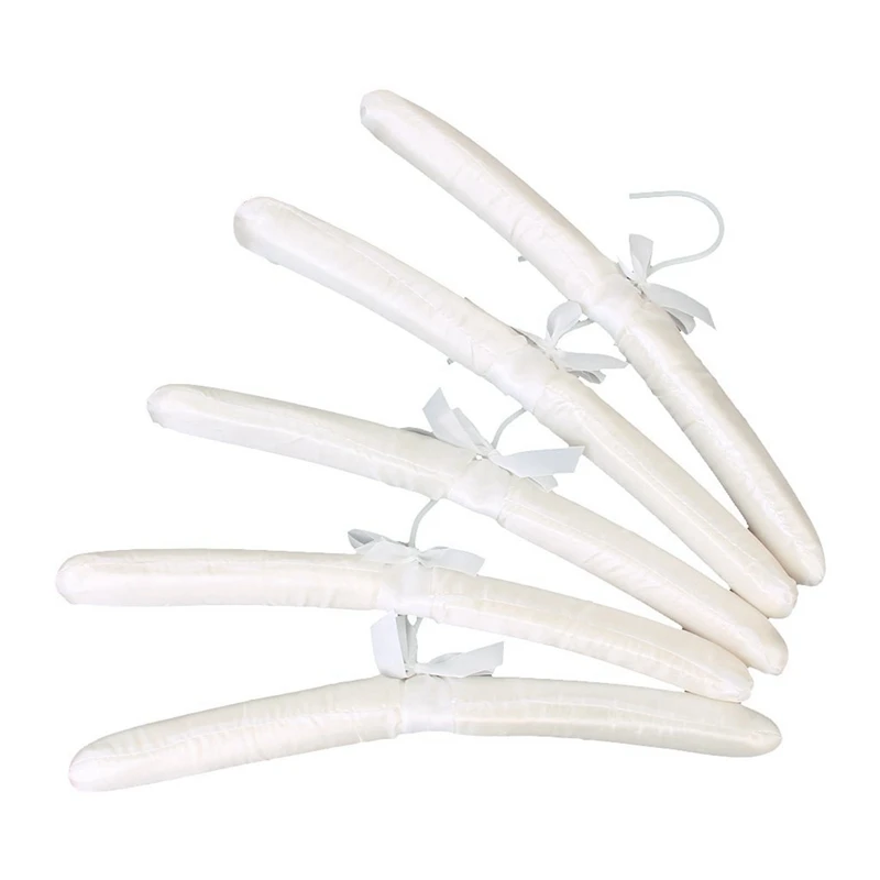 30 X White Satin Padded Clothes Hook Hanger
