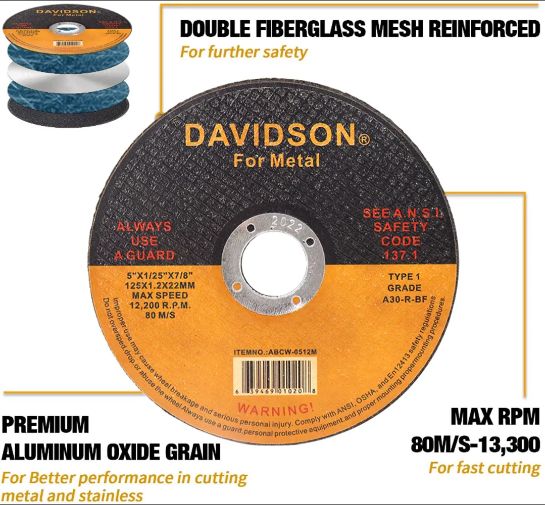 10-40Pcs 125mm Metal Cutting Disc Resin Circular Saw Blade 5" Fiber Cutter Reinforced Angle Grinder Tools For Cutting＆Grinding