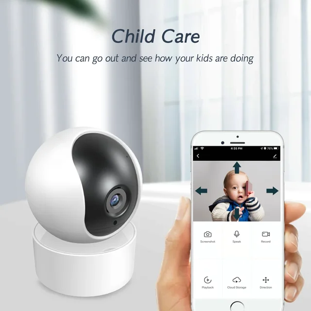 PGST Tuya IP Dome Indoor Wireless Camera 3MP HD Smart Baby Monitor with Auto Tracking PT Night Vision WiFi Home Security Survei 2