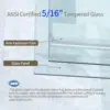 Shower Door 56-60" W x 76" H Frameless Shower Door,Glass Shower Door w/Seal Strip Parts and Handle,Stainless Steel Hardware 5