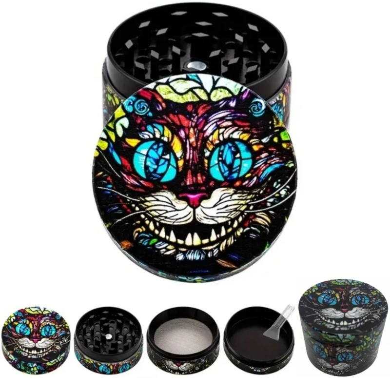 5cm Metal Cat Manual Herb Hemp Grinder Spice Pepper Mill Mortar Smoking Cigarette Accessories Raw Grass Tobacco Crusher Tools nut spice grinder herb grinder herb spice grinder