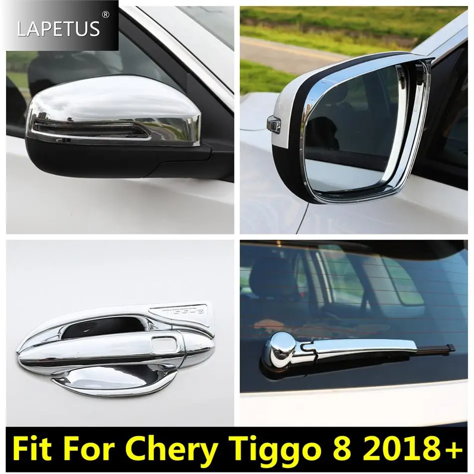 

Rear Window Wiper / Door Handle / Rearview Mirror Rain Eyebrow Cover Trim For Chery Tiggo 8 2018 - 2022 Chrome Car Accessories