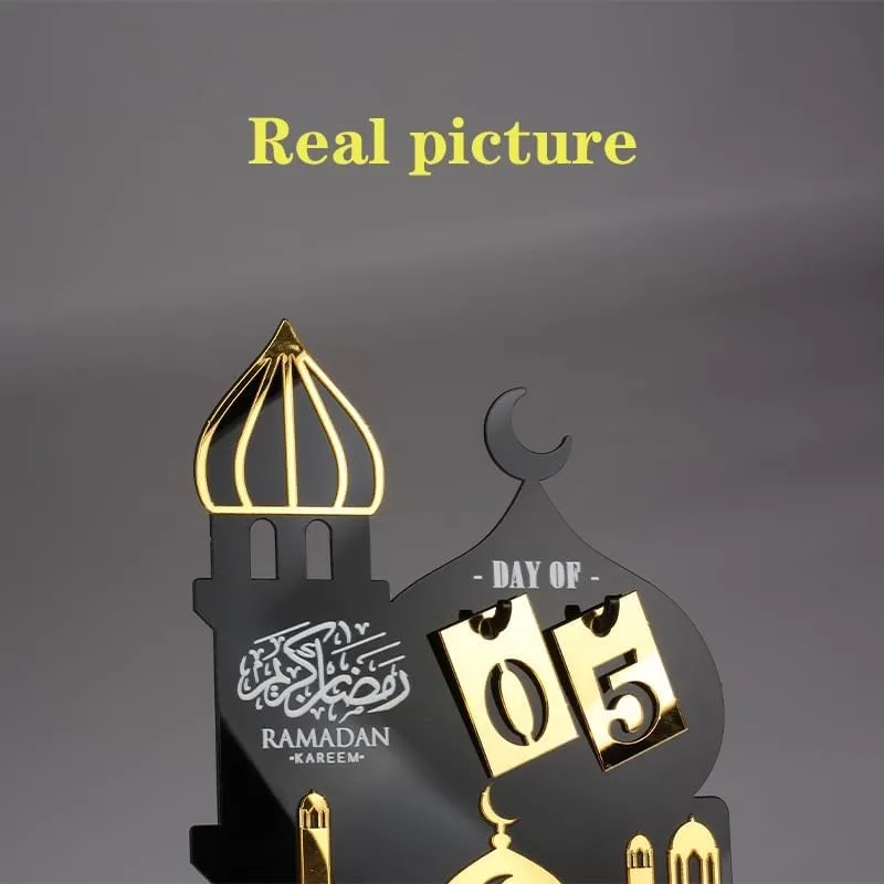 2025 Eid Acrylic Countdown Calendar DIY Home Muslim Islamic Festival Party Decorations Eid Gifts Ramadan Ornaments Kids Gifts