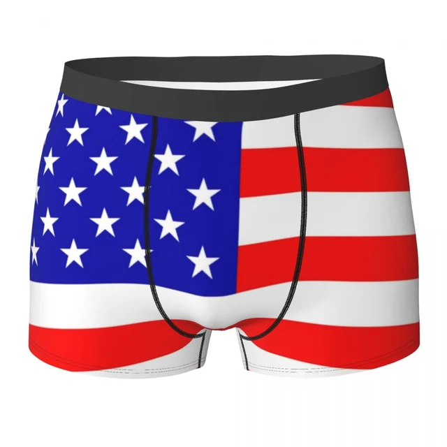 American Flag Underwear Patriotic White Stars Print Man Underpants Stretch Boxer  Shorts High Quality Boxer Brief Plus Size 2xl - Boxers - AliExpress