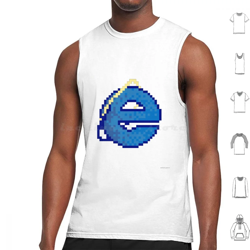 Internet Explorer (Pixel) Canotte Stampa Cotone Internet Pixel Pixel Art Windows 98 Vaporwave 90S Microsoft Internet