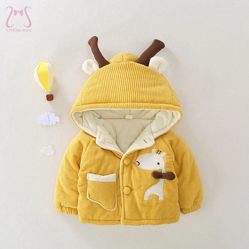 New Baby Winter Clothes Warm Fleece Kids Cotton Coat Cartoon Boy Girl Jacket Toddler Children Costume Overalls Born Snowsuit