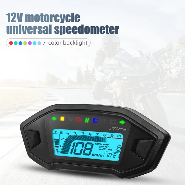 Compteur De Moto Numérique Universel Lcd, Mini, Tachymètre, Odomètre,  Compteur De Vitesse, Moteur Électrique - Instruments - AliExpress