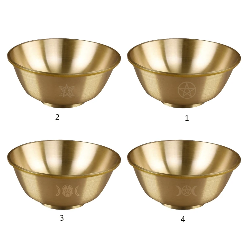 

Altar Bowl Brass Ritual Tarot Pentagram Gold Tableware Ceremony Moon Divination Astrological Tool Board Game Witchcraft Supplies