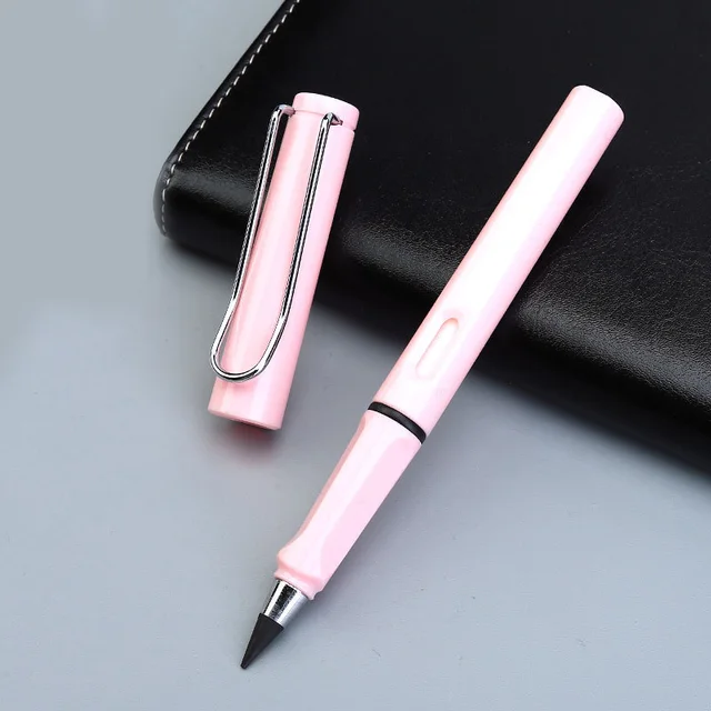 New Technology Unlimited Writing Pencil No Ink Novelty Eternal Pen Art Sketch Painting Tools Kid Gift School Supplies Stationery Light pink
