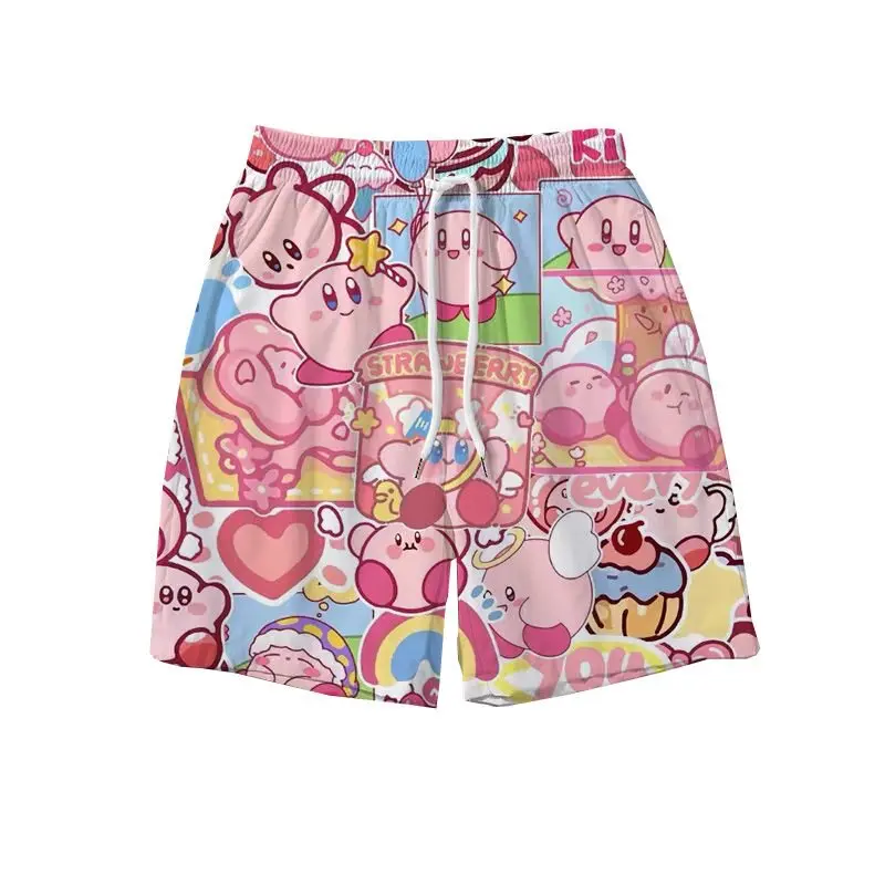Weiche und süße Kirby-Shorts aus Star, geeignet für Erwachsene und Kinder, Harajuku-Stil, 3D-gedruckte, lockere, lässige Sport-Strandshorts – Detail 5