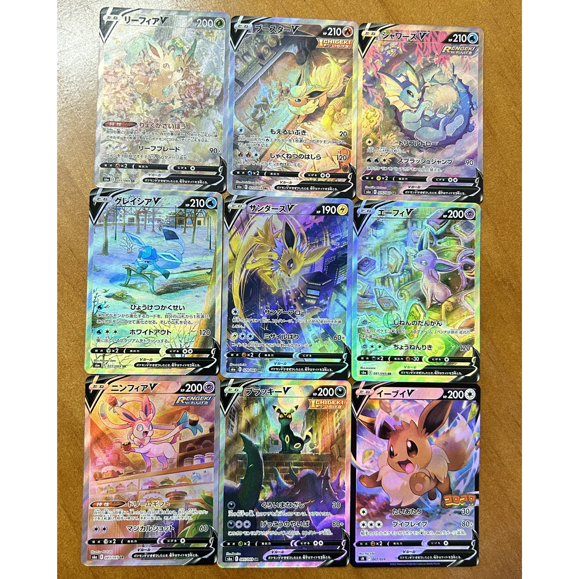 

8.8*6.3cm 9Pcs/set Pokemon Eevee Flareon Vaporeon Espeon Diy Self Made Card Hand Painted Anime Game Collection Cards Gift Toys