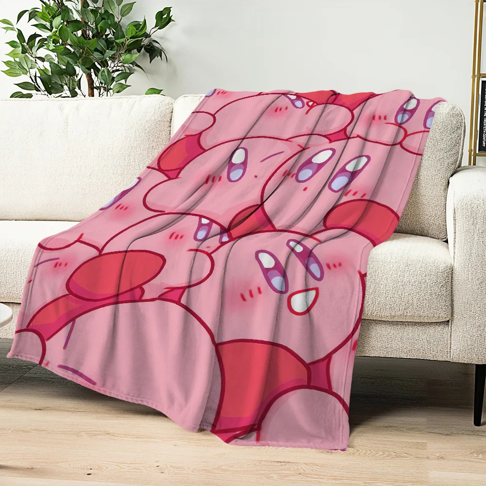 Cartoon Cute K-Kirbys Blanket Skin friendly comfort warm soft plush blanket suitable sofa living room office bedroom 5