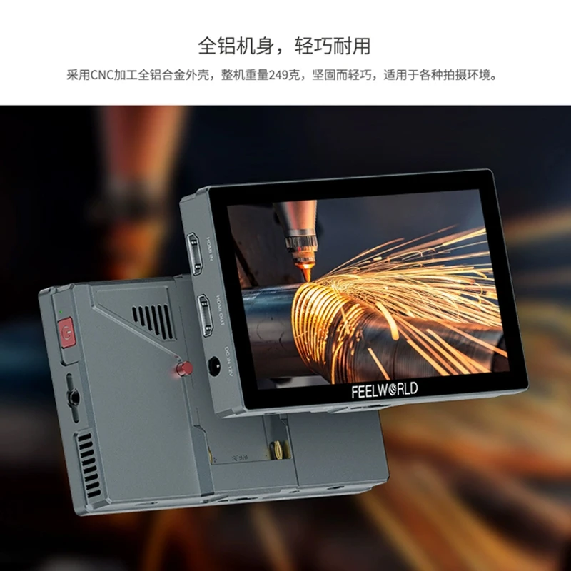 FEELWORLD P6X 5.5 Inch Aluminium Field Monitor Touch Screen 4K HDMI Highlight 1000nit FHD IPS Video Assist for DSLR Camera