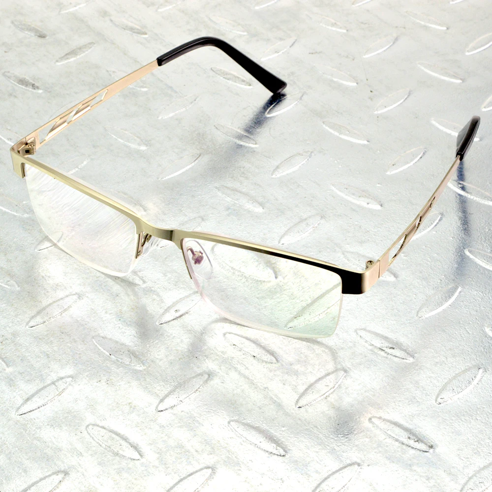 

Business Al-mg Alloy Rectangle Simple Style Light Weight Hinge Exquisite Temples Anti-fatigue Reading Glasses +0.75 To +4