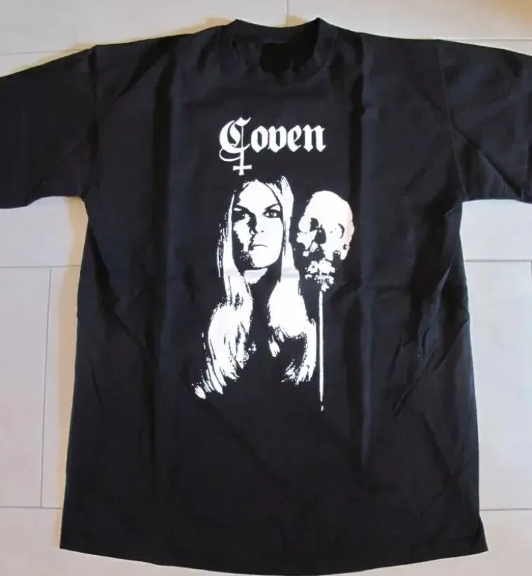 

Новое поступление футболок с надписью «COVEN band», футболка Jinx Dawson, рубашка рок-группы TE7179