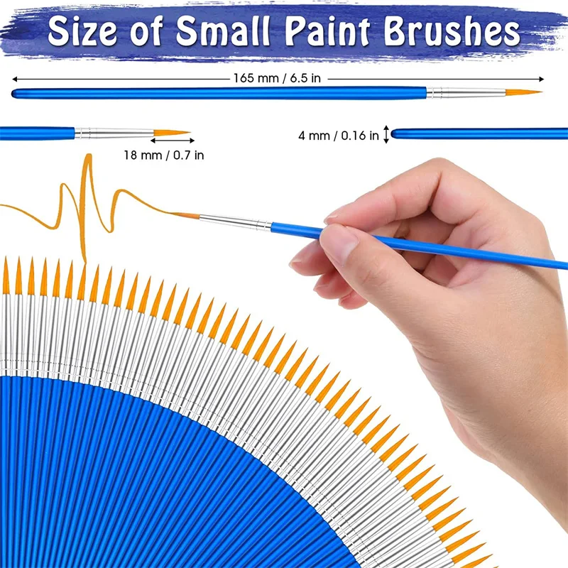 20Pcs Paint Brushes Small Short Handle Painting Brush Flat Mini Painting  Brush for Touch Up Craft Oil Watercolor Detail Painting