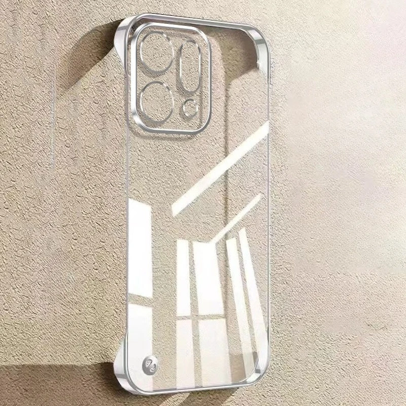 Sleek Transparent Electroplated Frameless Phone Case - Ultra-Thin Protective Cover