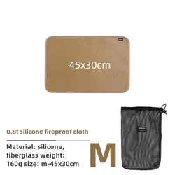 Enhanced Flame Retardant Outdoor Camping Fireproof Picnic Mat (Coffee 45x30cm M)
