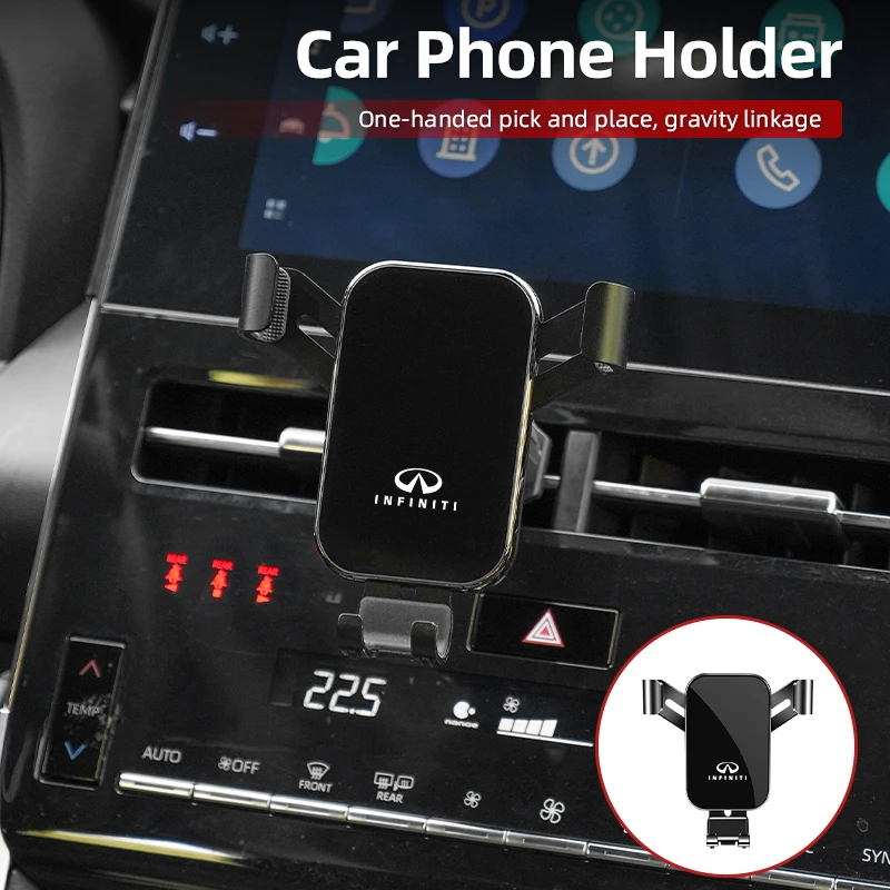 인피니티 Q50 FX35 Q30 G37 Q70 QX70 G35 Q60 QX50 QX60 QX80용 중력식 차량용 핸드폰 거치대, 자동 에어벤트 클립 마운트 휴대폰 스탠드