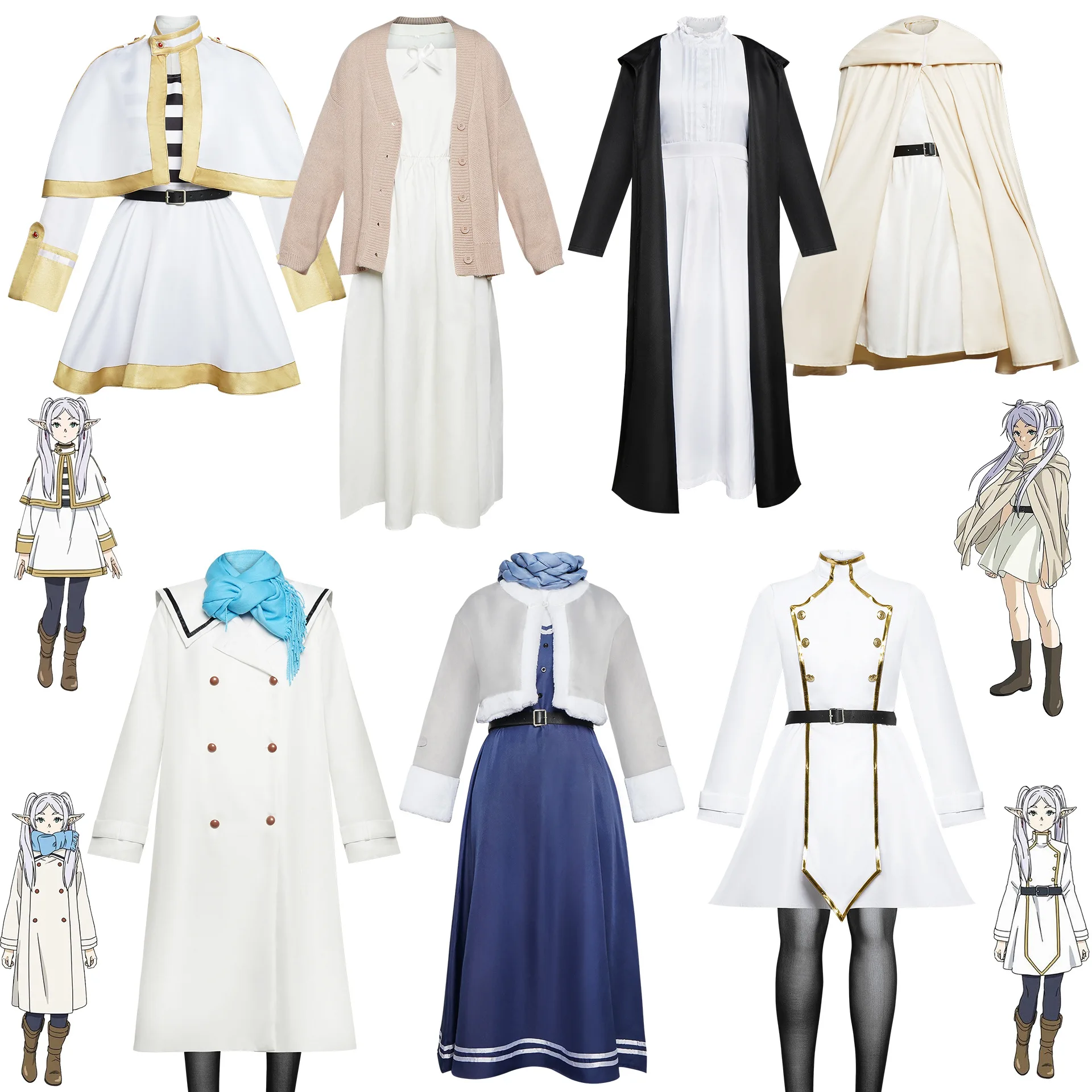 

Sousou No Frieren Cosplay Frieren Beyond Journey End Fern Cosplay Costume Winter Coat Outfit Fantasy Women Anime Party Clothes
