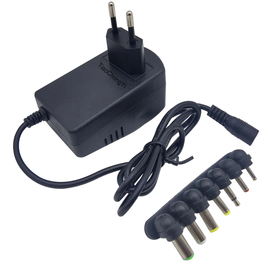 Universal Adjustable 30W Multi-Voltage Power Supply Charger with EU/US Plug
