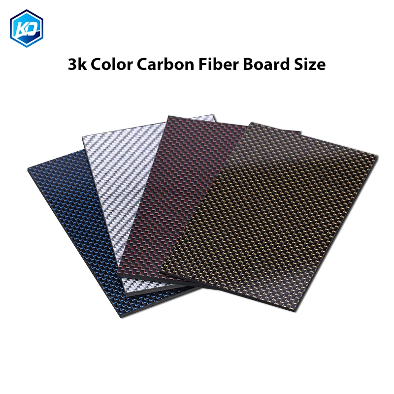 3k Color Carbon Fiber Board Size 75x125mm Board Blue Red Yellow Silver