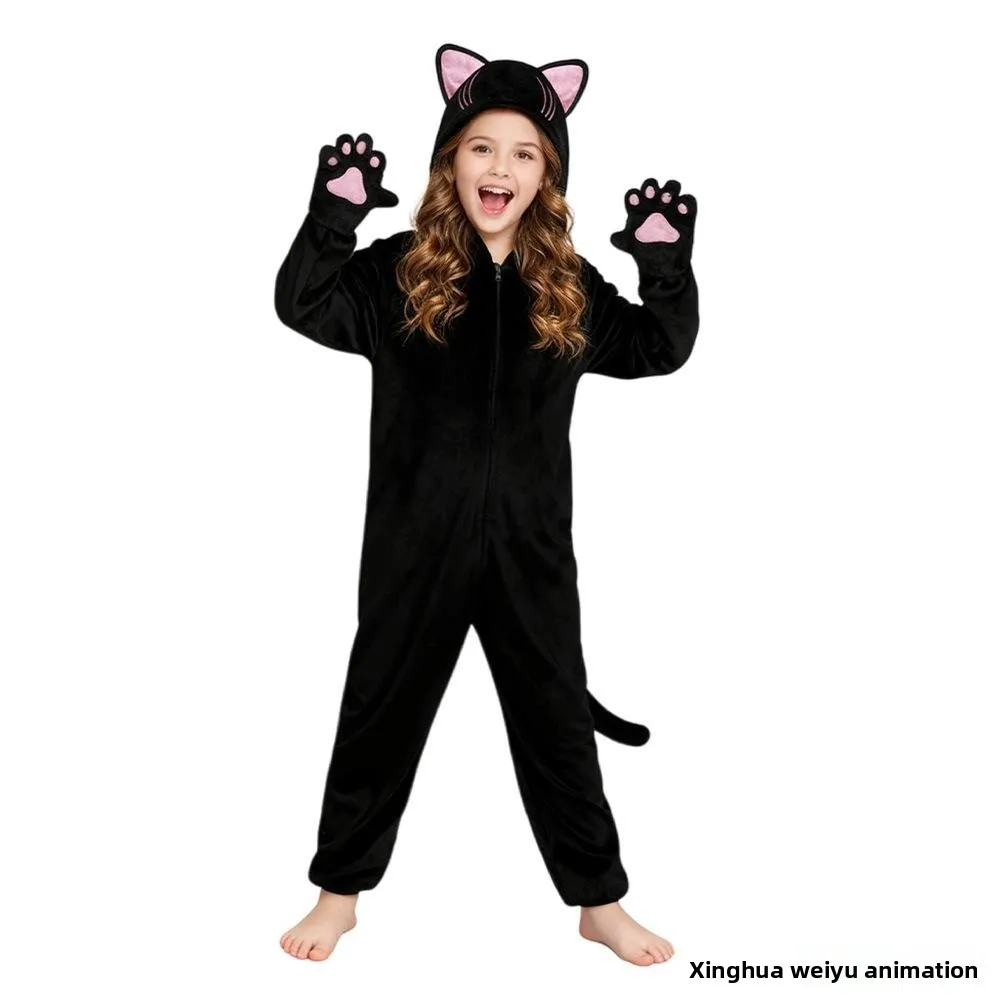 Girls loween  Onesie Costume Stage Performance Clothing Bla  Animal Suit Cross-Border New Arrival Children's Outfit