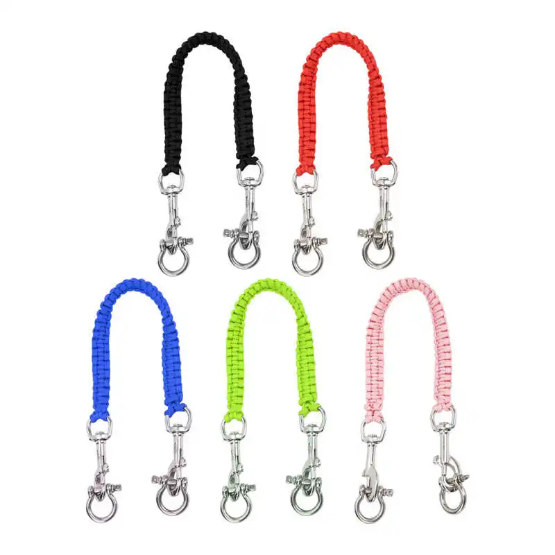 Scuba Diving Snappy Coil Spring Camera Lanyard Spiral With Ring Dive